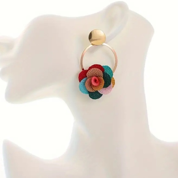 141. NEW| 1Pair Boho Style Floral Design Dangle Earrings - Picture 2 of 5